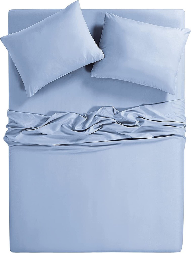 Wellbeing Oxywash Solid 300 Thread Count 4pc Sheet Set, Queen