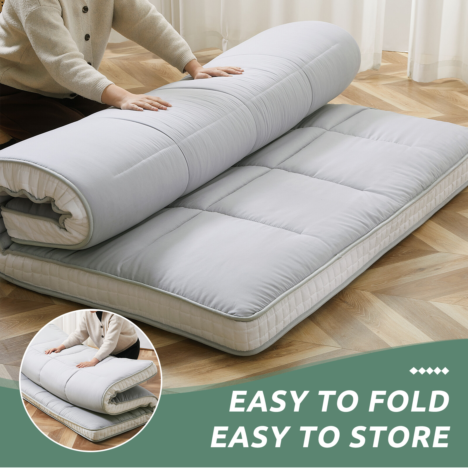 NAIZEA Japanese Floor Mattress Mattress Topper for Back Pain Camp Mattress Mat