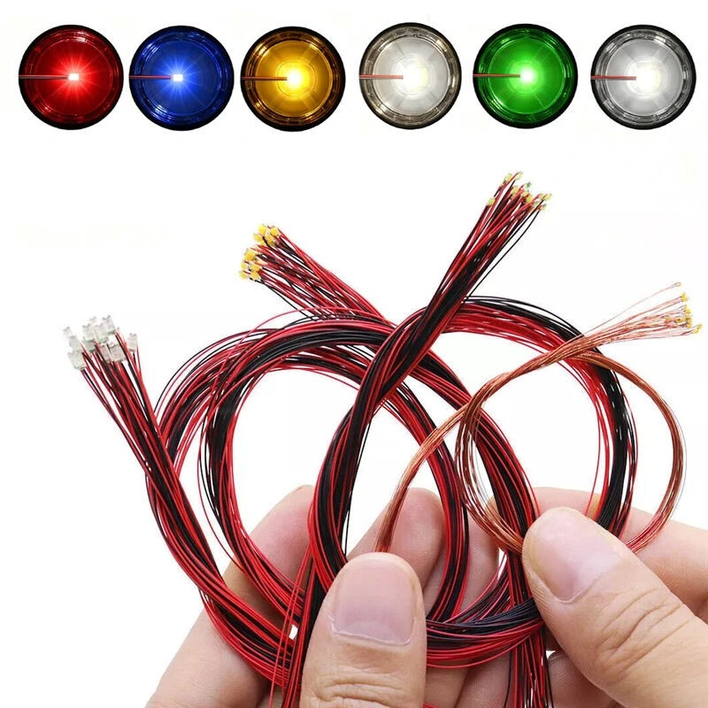10X 0402,0603, 0805,1206 Wired Micro LED Pre-Soldered Copper Wire Lights SMD