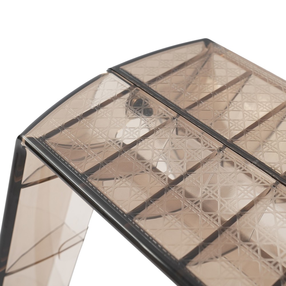2 Step Protable Step Ladder Step Stool Clear Brown Stool For Indoor Outdoor