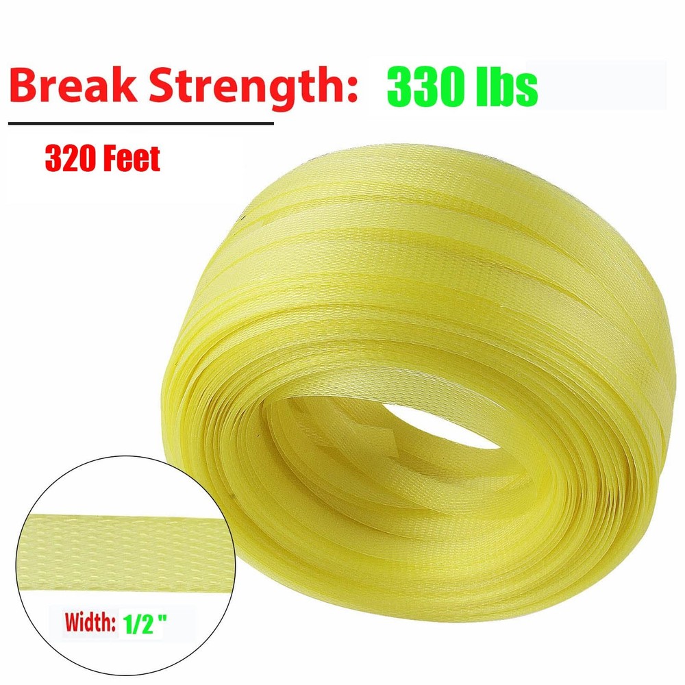 Poly Strap, Polypropylene Strapping, 320' Length, 1/2 Width, 330 lbs. Break Stre