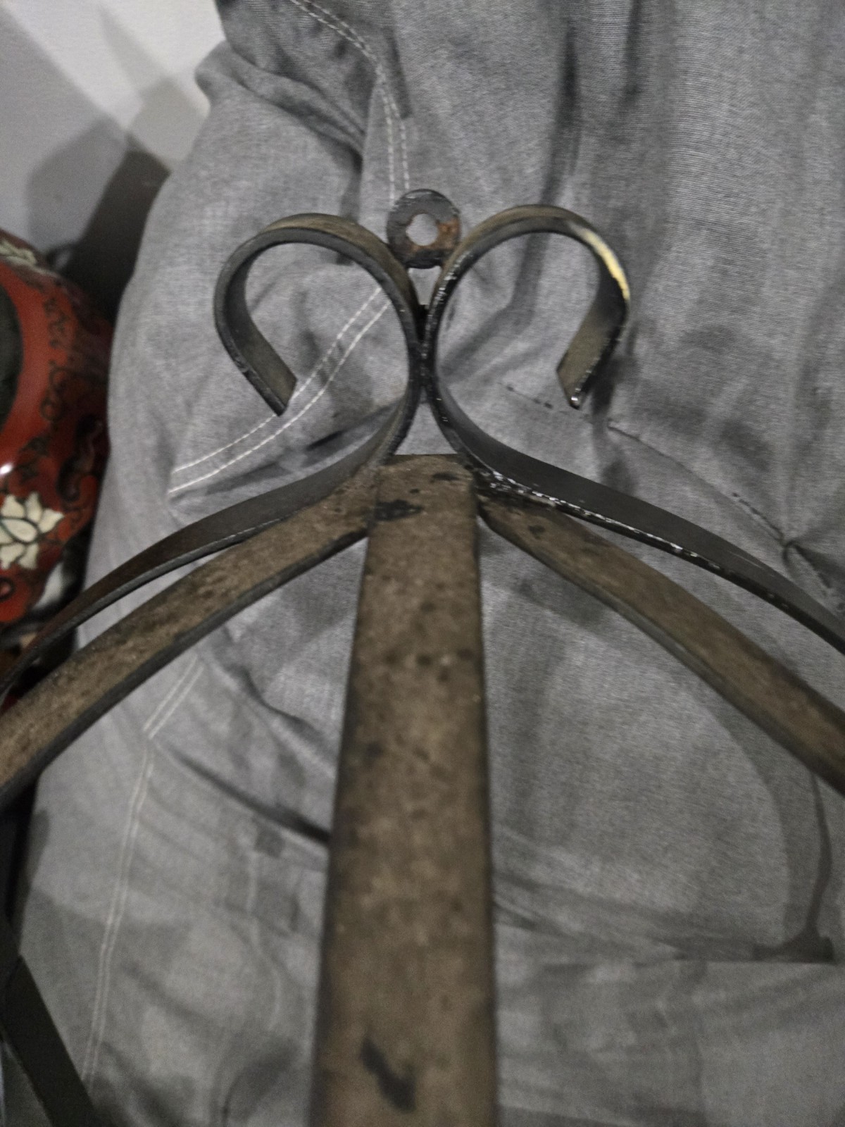 French Country Style Vintage Wrought Iron Pan Kitchen Utensils Rack