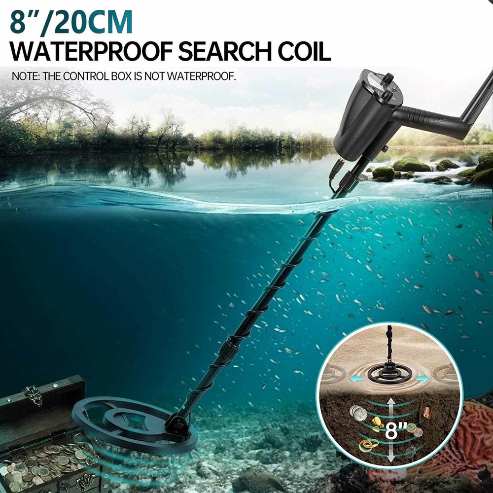 US Metal Detector with Waterproof Deep Ground Search Coil