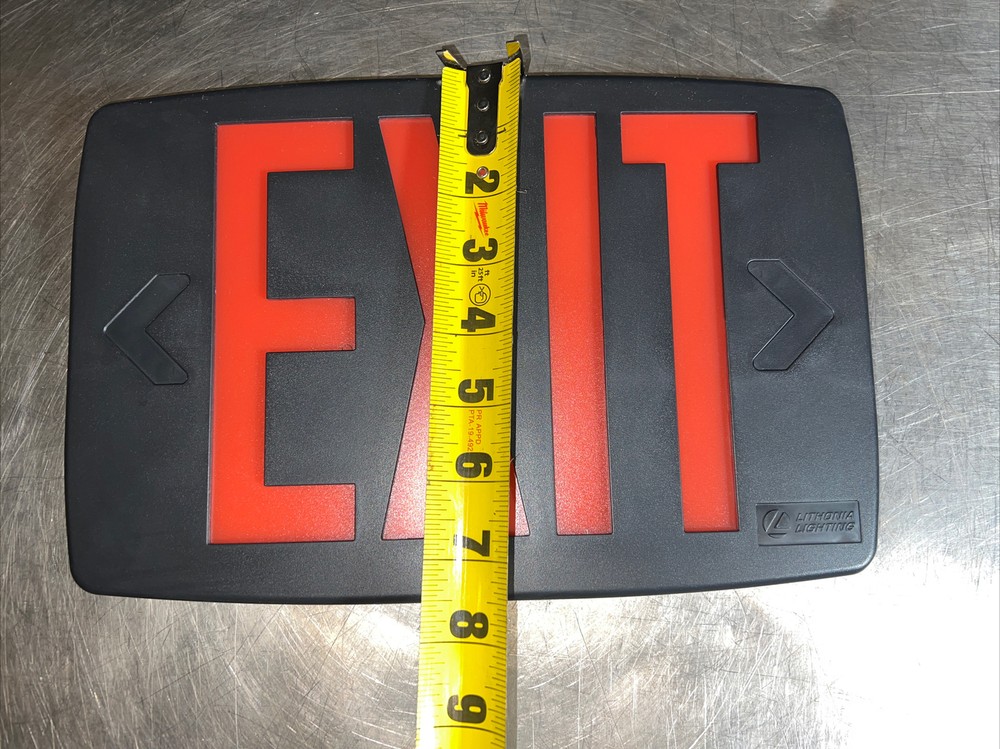LITHONIA LIGHTING EXIT SIGN REPLACEMENT FACE PANEL RED LETTERS Nos Surplus