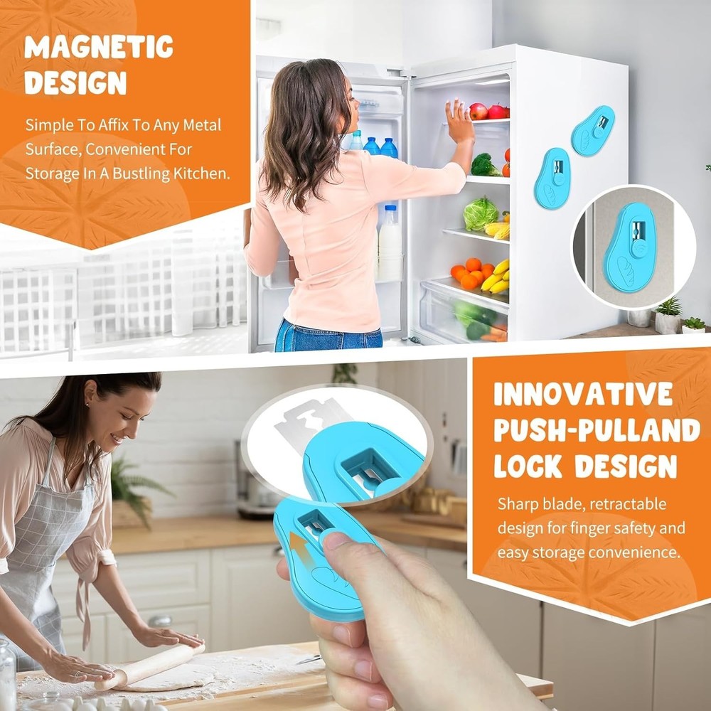Extractable Magnetic Bread Lame Tool with 5 Razor Blades & Safety Design
