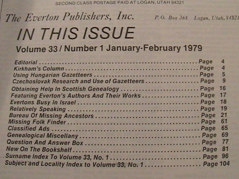 [P15] (Pick from lot) GENEALOGICAL HELPER 1979 THROUGH 1981