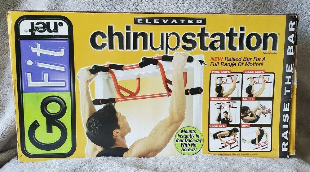 NEW Open Elevated Chin Up Station Pull Up Door Bar 32"-35"