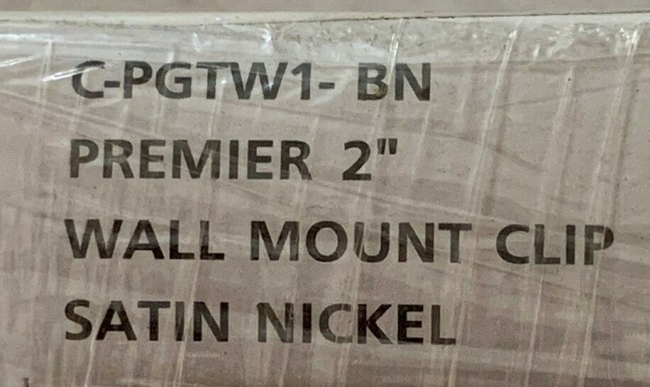 (5) Quantity of US HARDWARE C-PGTW1-BN PREMIER 2'' WALL MOUNT CLIPS HARDWARE