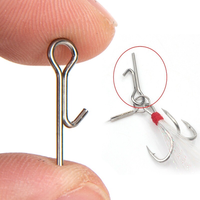 200PCS Soft Bait Stinger Spike Treble Hook Connecting Pins Needle Fixed Lock