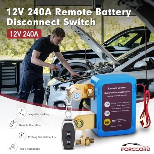 Kill Switch with 12V 240A Remote Battery Disconnect Switch Smart Voltage Kill