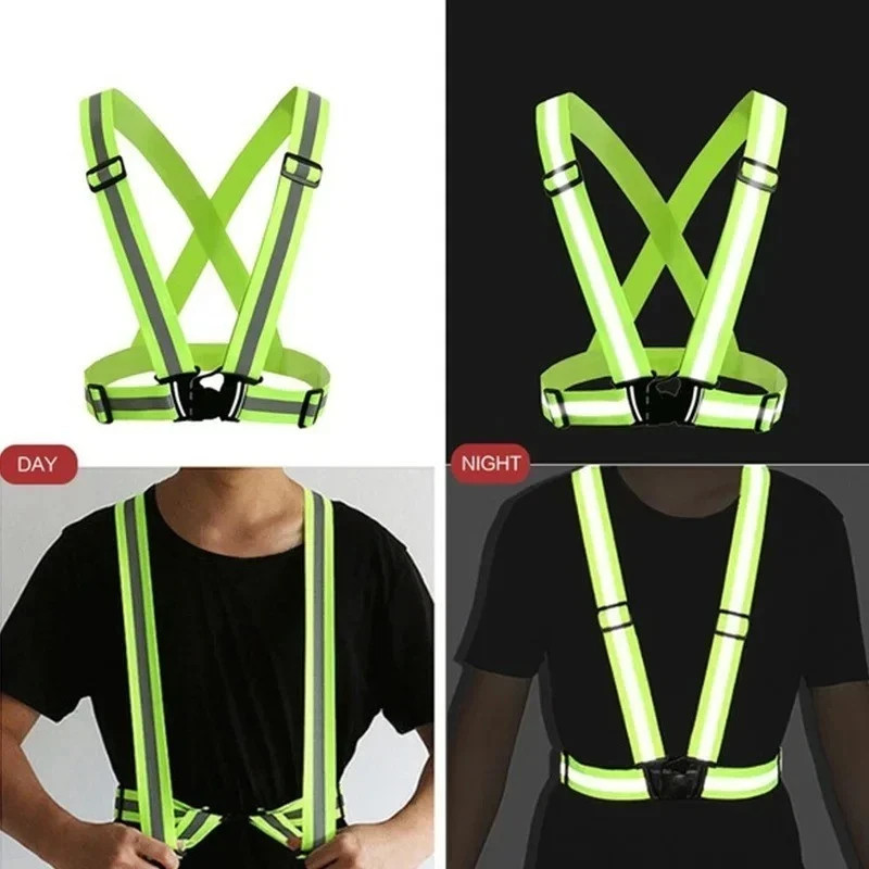 Adjustable Reflective Safety Vest High Visibility Night Running Work Jacket
