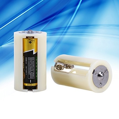 Universal AA to D Battery Adapter Converter Case 4-Pack - White, Easy Switch