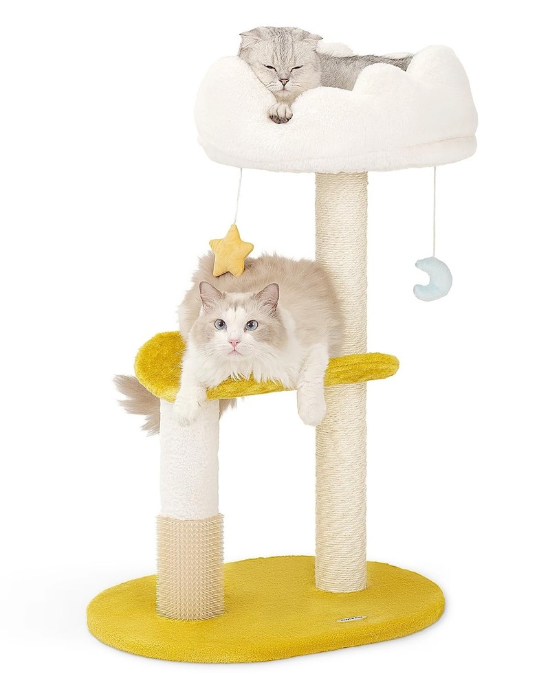Cloud Cat Tree, 31.5in Multi-Level Indoor Cat Tower with Scratching Posts, Vi...