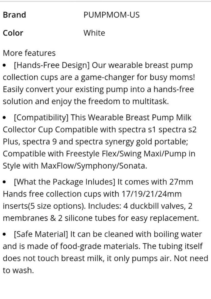 Pump Mom Hands Free Collection Cups 2 PC