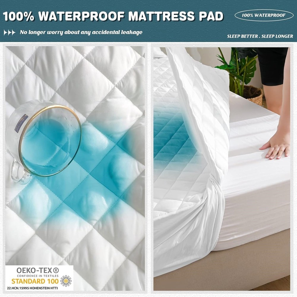 Almohadilla protectora King Mattres impermeable acolchada,