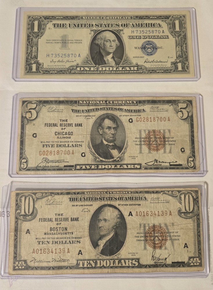 US small size Bank Notes  From 1957, 1953 and 1929