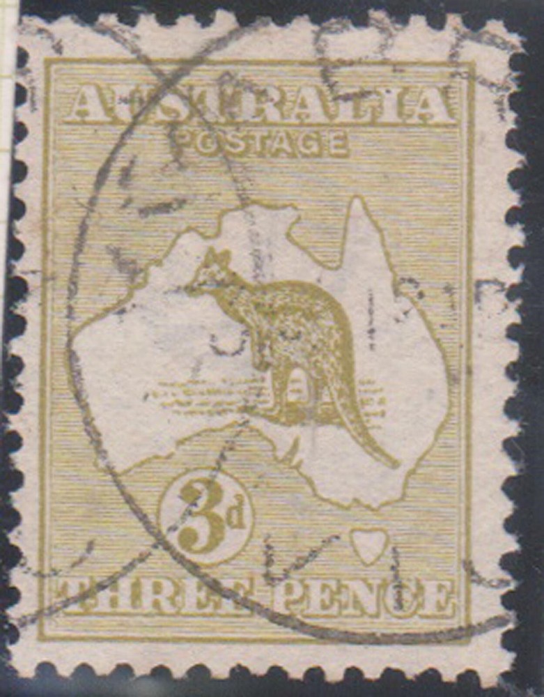(F236-95) 1913 v3d olive Kangaroo stamp (CT)