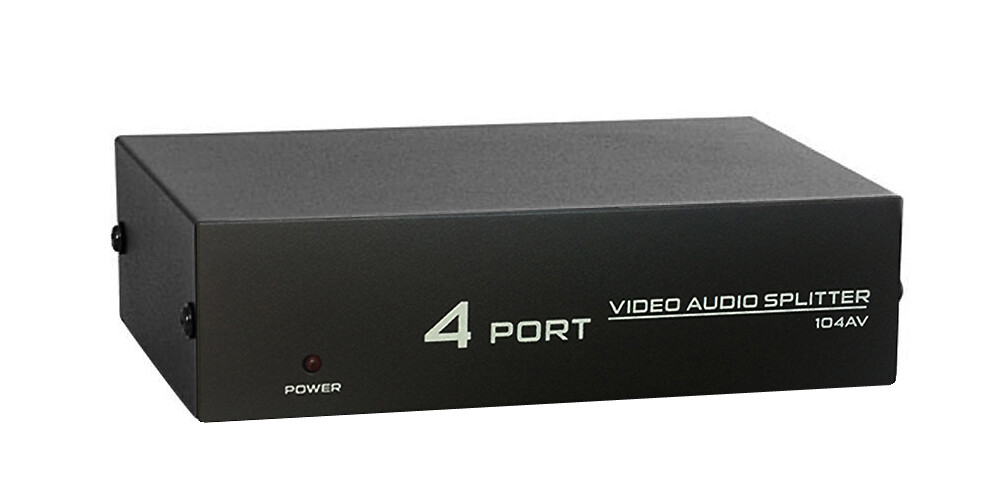 New 4-Way Analog Video Audio Distributor With RCA Input Outputs