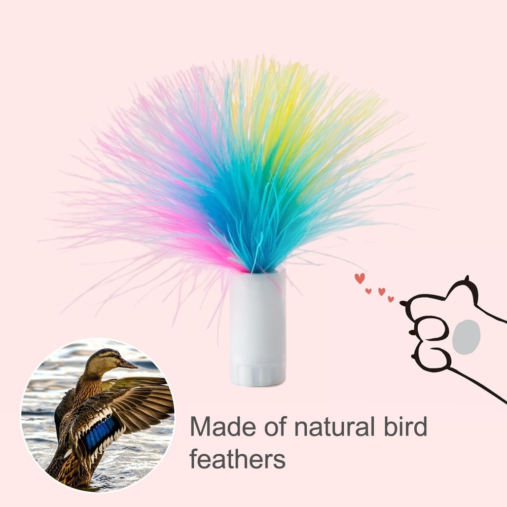 6PCS Feathers Replacement ONLY Interactive Cat Toys