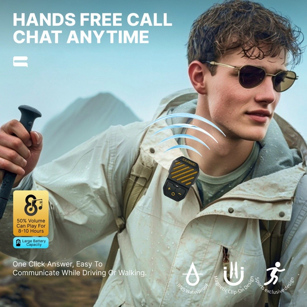 CAANKEI Wearable BT Speaker IPX5 BT Microphone Speaker USB-C Small Back8112