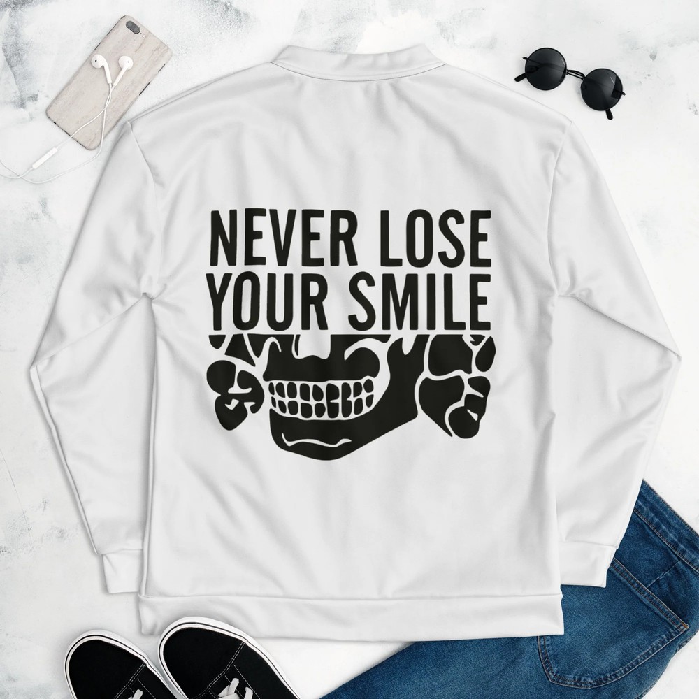 Never Lose Your Smile Unisex Bomber Jacket