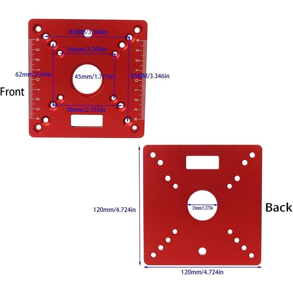 Router Table Insert Plate, Square Woodworking Bench Router Flip Plate7199