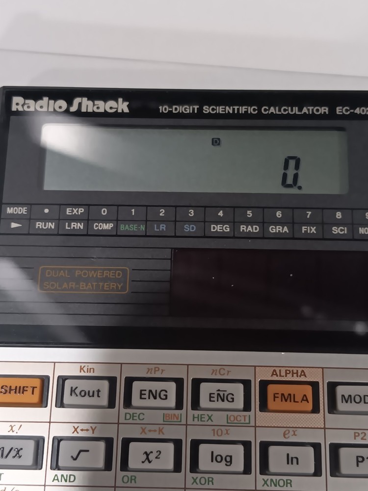 Vintage RadioShack EC-4024 Programmable Scientific Calculator Dual Powered