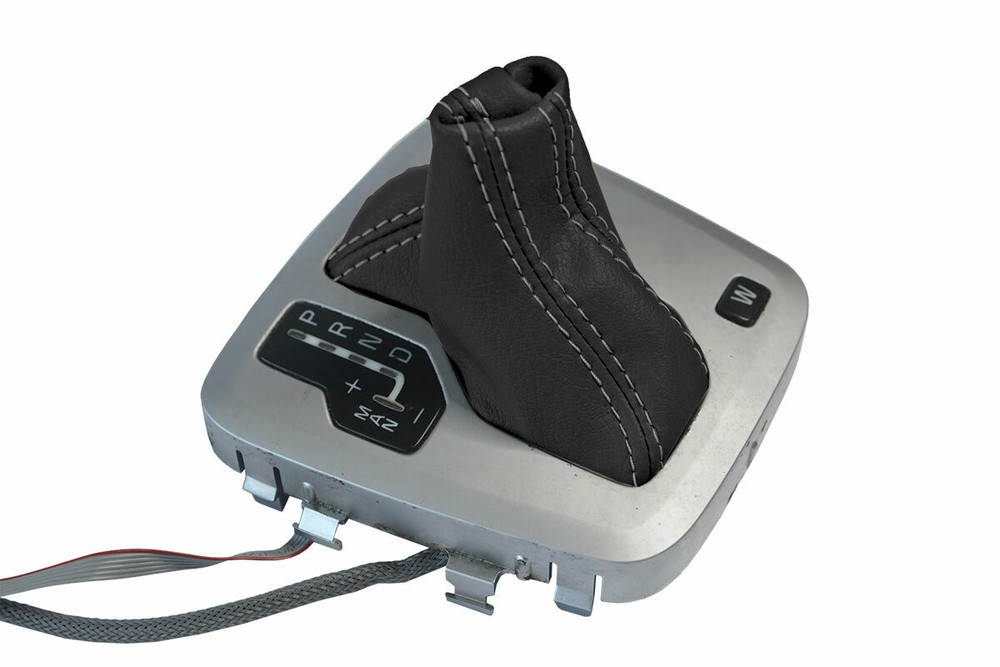 Automatic Shift Boot Cover Leather for Volvo XC90 2003-2014 Black Gray Stitch