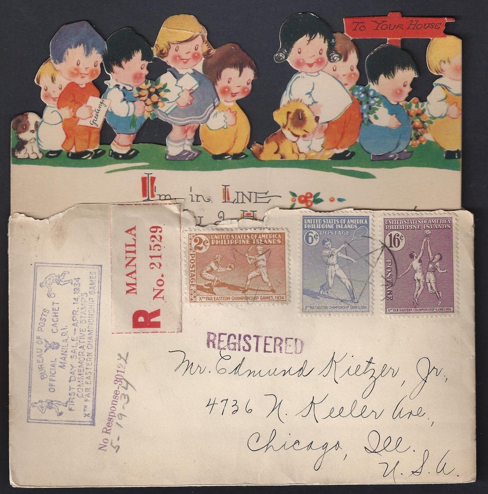 PHILIPPINES 1920's 70's COLLECTION OF 22 COMMERCIAL COVERS INCLUDING FDCs & TWO