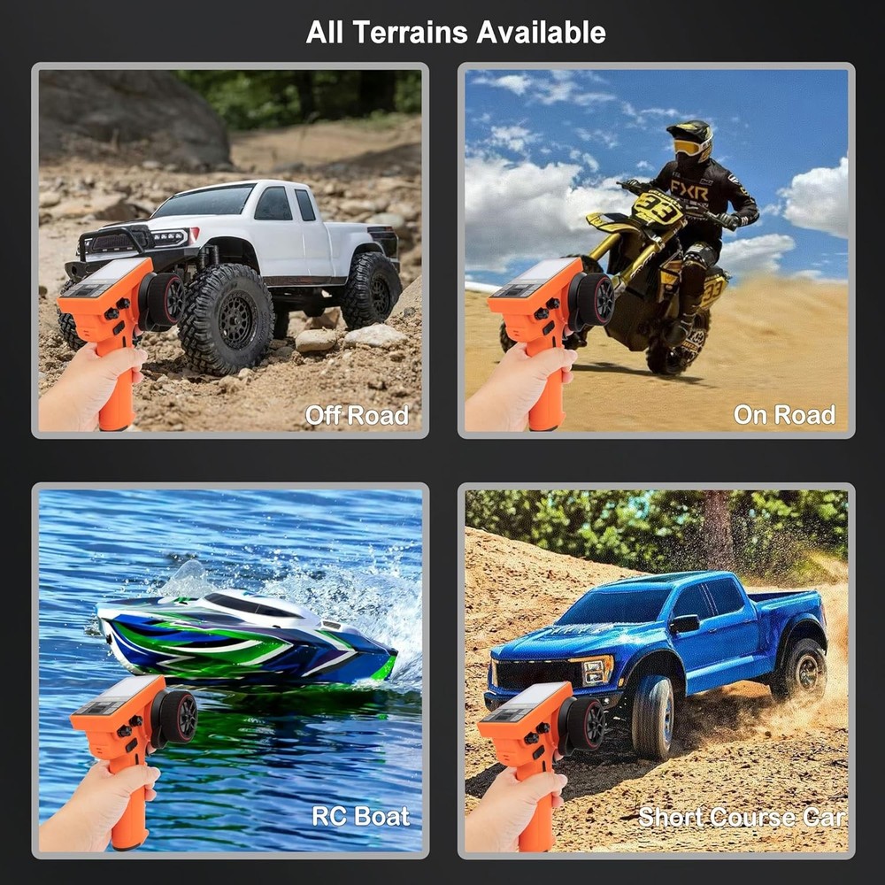 MEUS RACING ME-10B RC Transmitter 10 Channels 2.4GHz and Orange - 2 Receivers