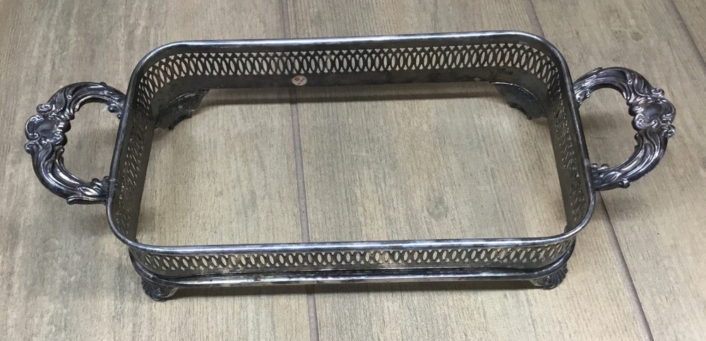 Vintage Silverplate Casserole Stand Footed 9 1/2’’x 5 1/2’’………..[S2-1]