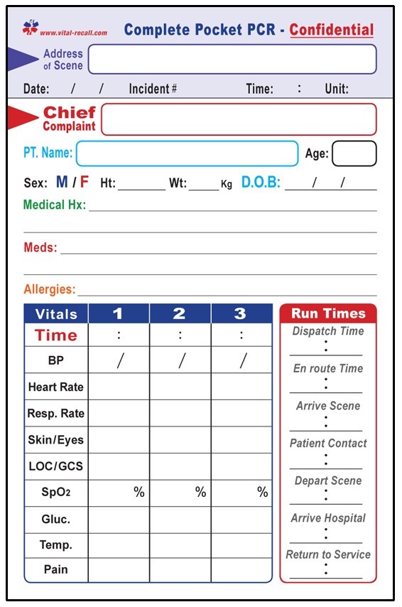 EMT Complete Pocket Pre-PCR Form 100 pack + Hyper-flex Clipboard