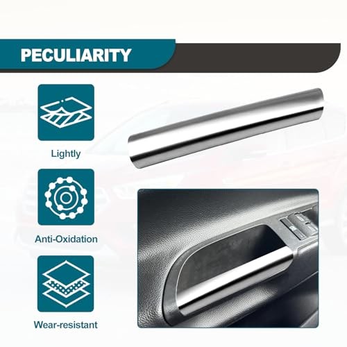 Vrasly Front Driver Left Side Interior Pull Handle - Armrest Front LH Silver
