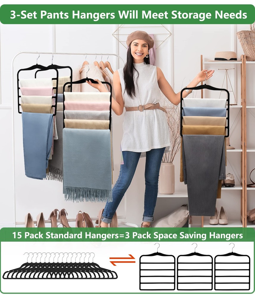 Closet Organizers and Storage,3 Pack Organization Storage Large, Black