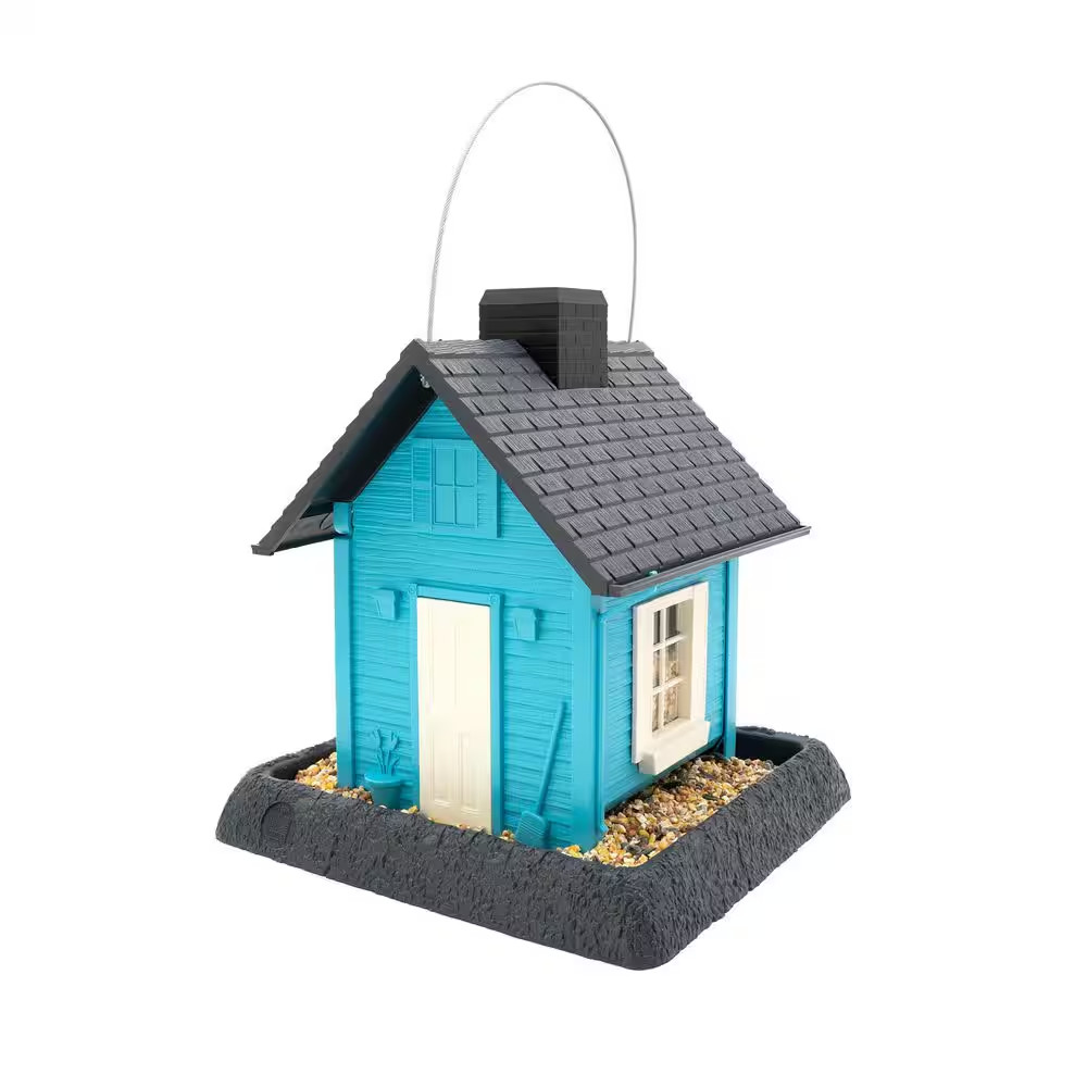 Fiesta Blue Cottage Plastic Birdfeeder