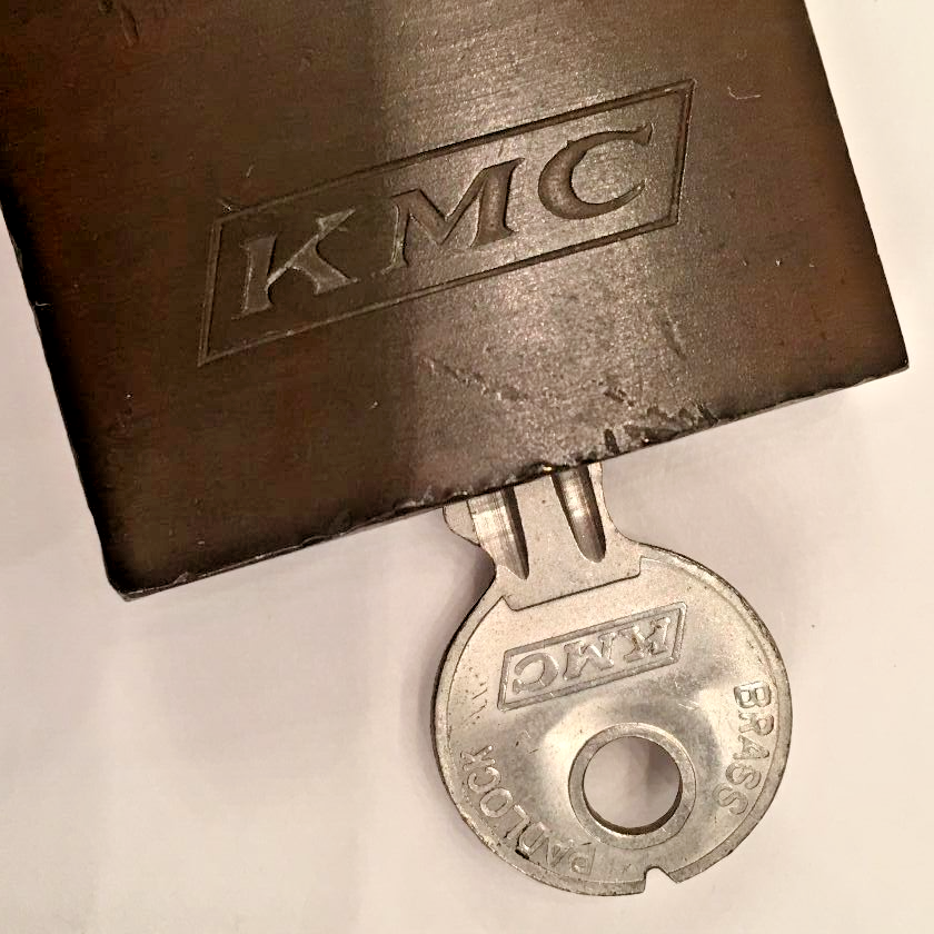 Vintage Solid Brass KMC Padlock with Original Key + extra