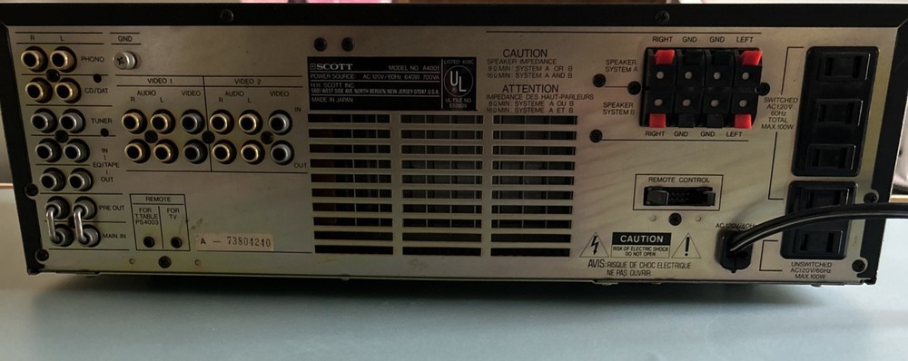 Scott Stereo Integrated Amplifier Model A4001