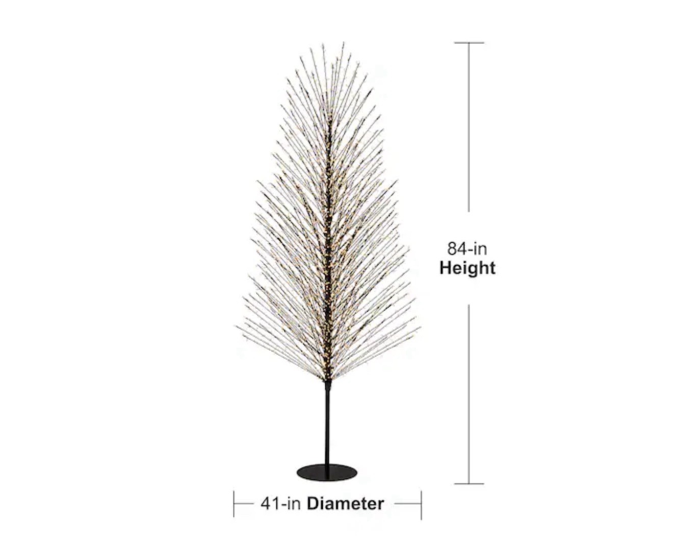 GE 7 FT Winterberry Pre-Lit Twinkling Christmas Tree Warm White LED Black Branch