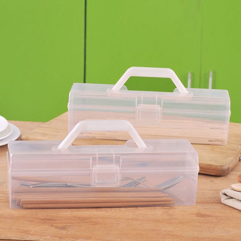 Clear Plastic Storage Boxes with Lock Lids Stackable Box Home Office Kitchen