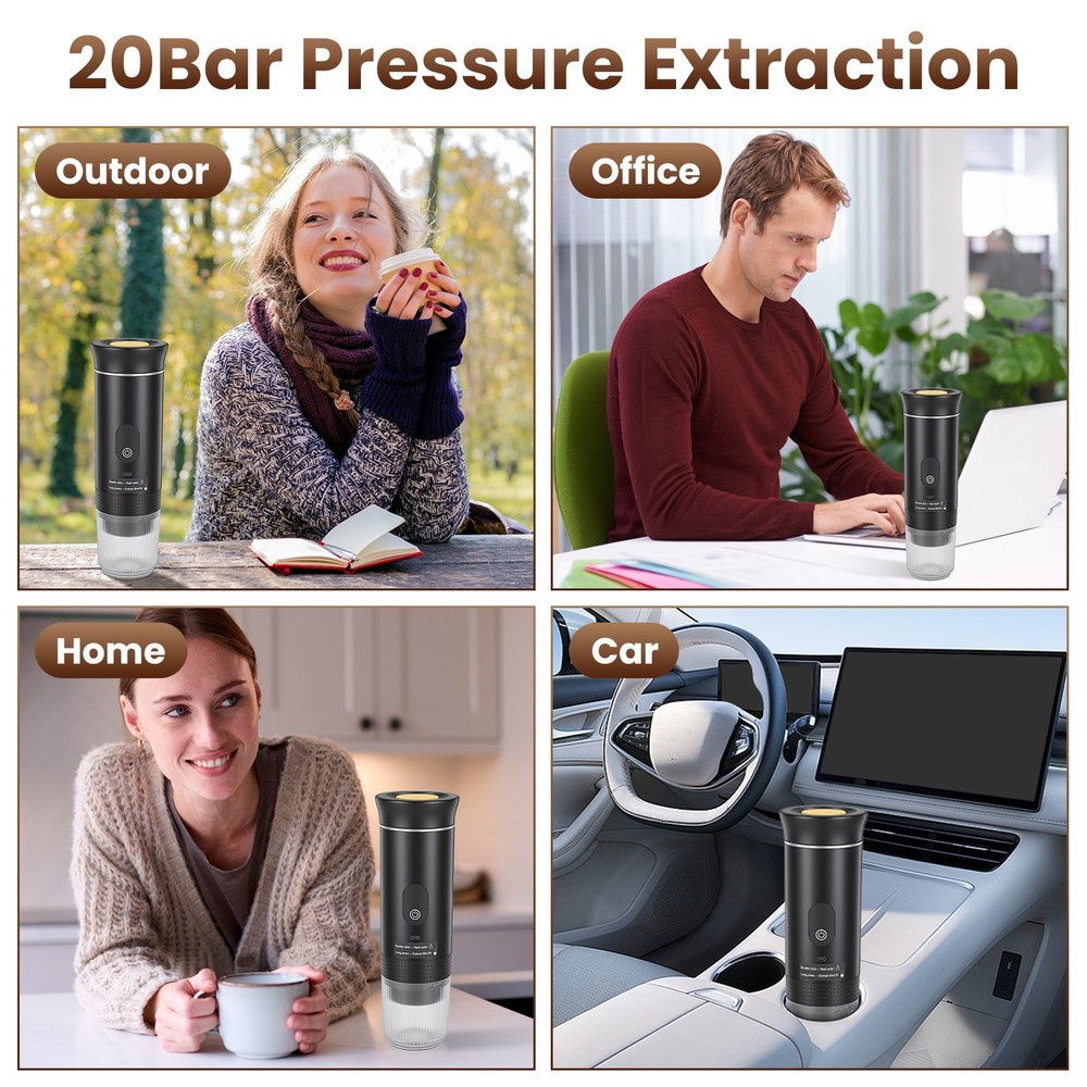 Cordless Espresso Maker Machine Self-Heating Coffee Maker