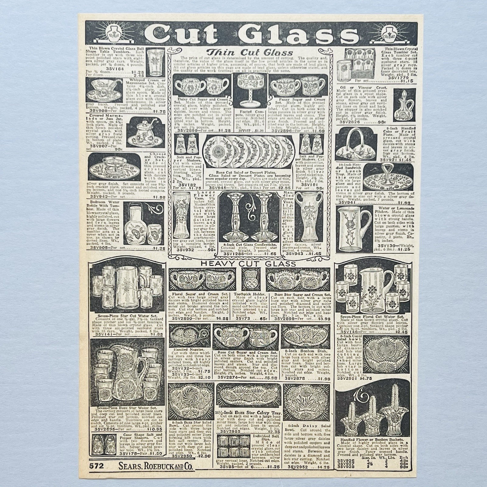 1931 Art Deco CUT GLASS & PORCELAIN POTTERY HOUSEWARES TABLEWARE Sears PRINT AD