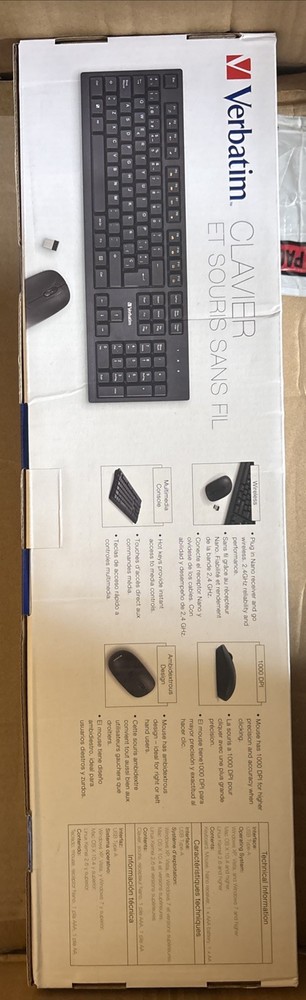 Verbatim Wireless Keyboard & Mouse (5 Pack) Bundle Box