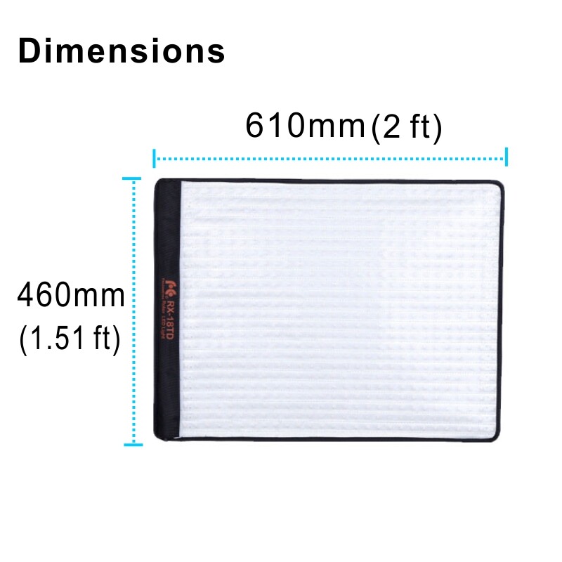 Falcon Eyes RX-18TD Flexible LED Panel Video Light 100W Photography w/ Diffuser