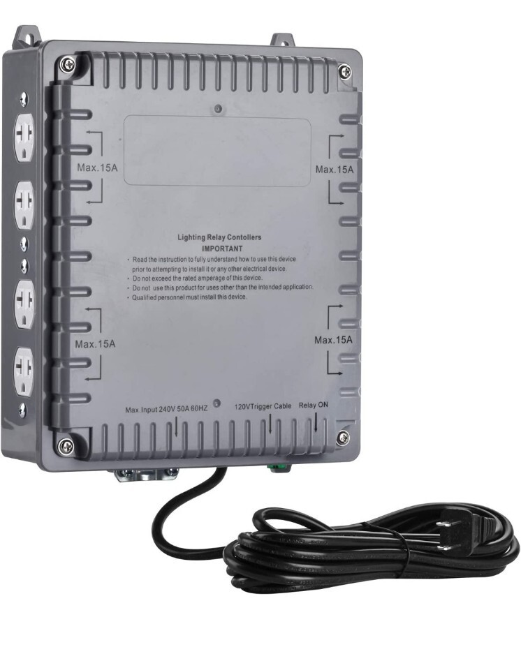 Adini 8000W 8-Light Relay Controller with Trigger Cord for Hydroponics Indoor Gr