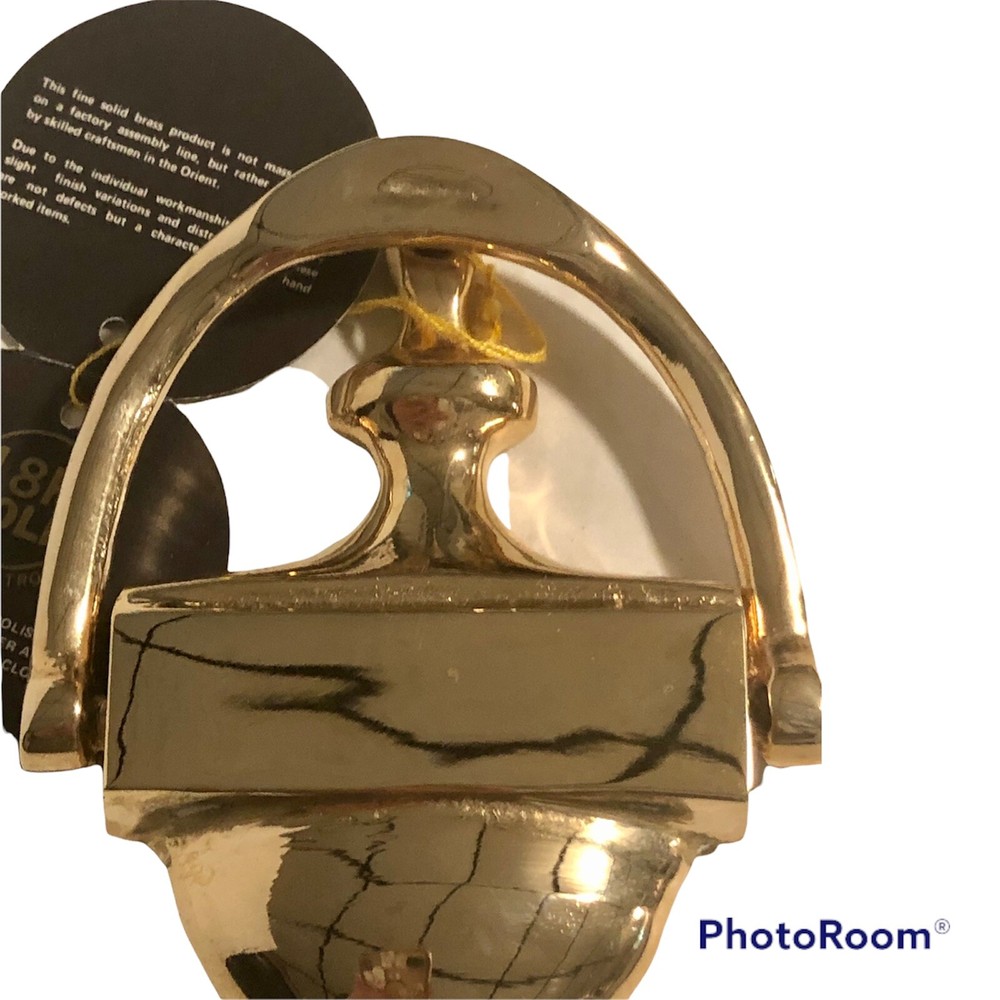 AITG Solid Brass Gold Finish Door Knocker 18K 7" x 3.5"
