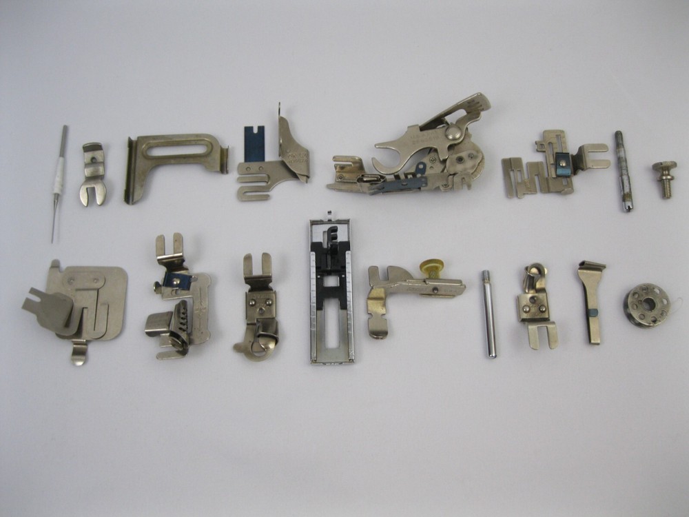 Sewing Machine Replacement Pieces Mixed Lot Greist Hemmer Ruffler Binder Vintage