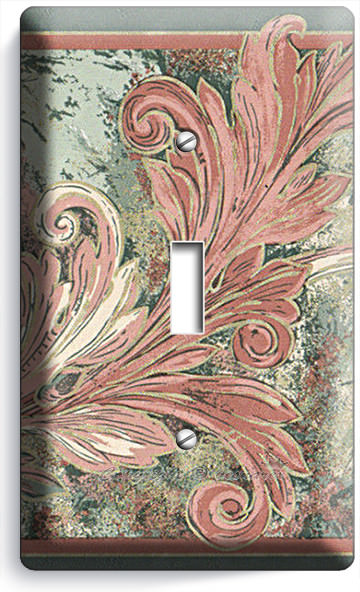 ACANTHUS LEAF VICTORIAN RUSTIC PATTERN SINGLE LIGHT SWITCH PLATES BEDROOM DECOR