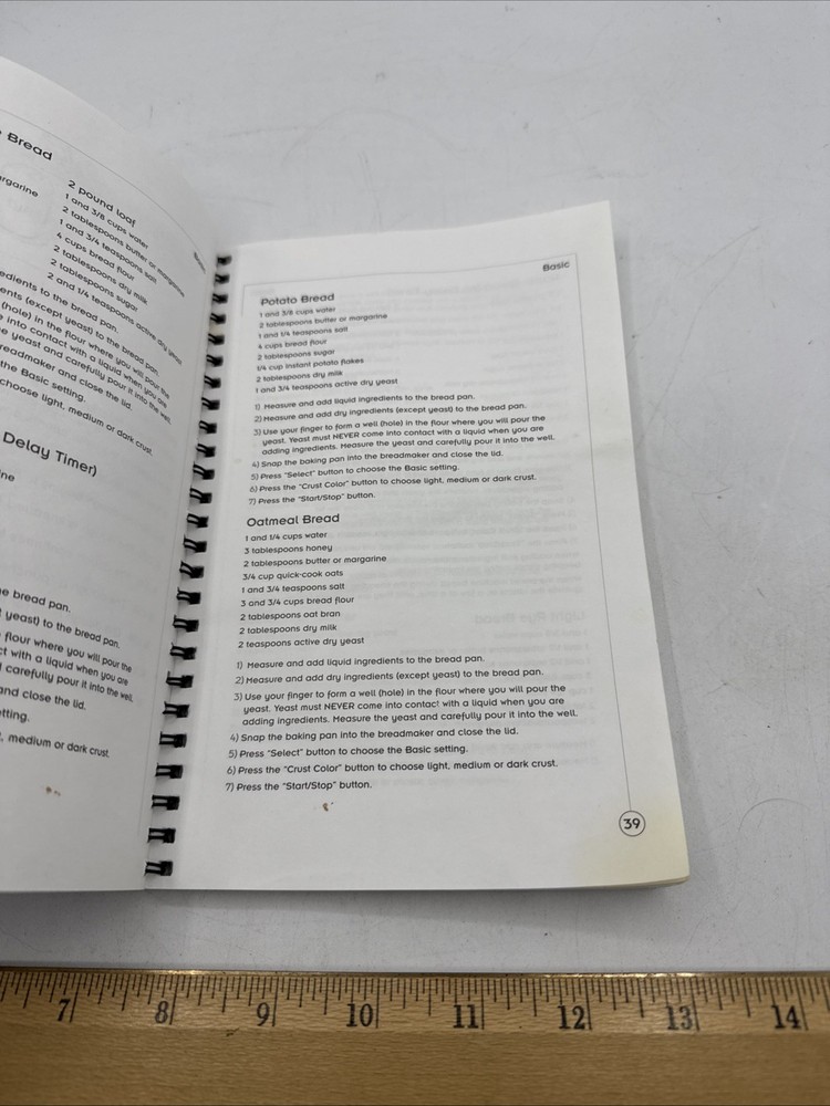 Oster 2 Lb.Expressbake Bread Machine User Manual &Bread Recipes