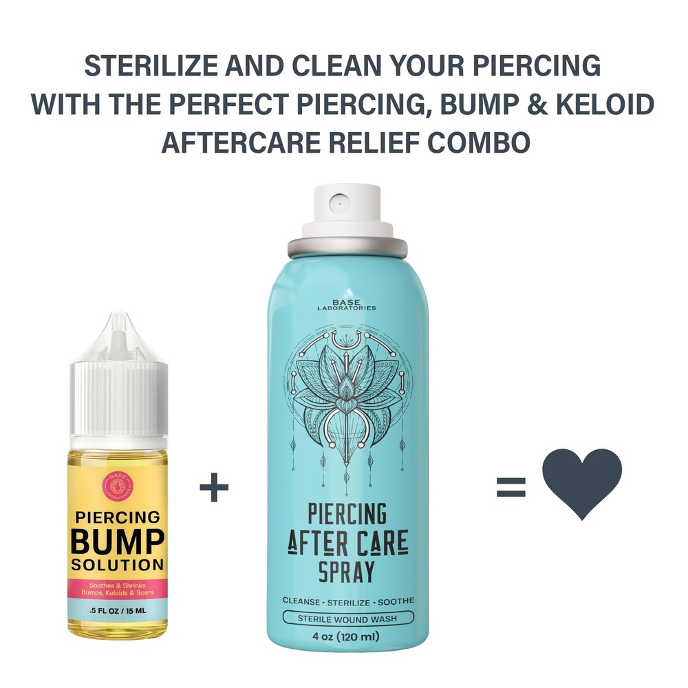 Piercing Aftercare Kit: Keloid & Piercing Bump Solution Oil(15ml) + Piercing ...