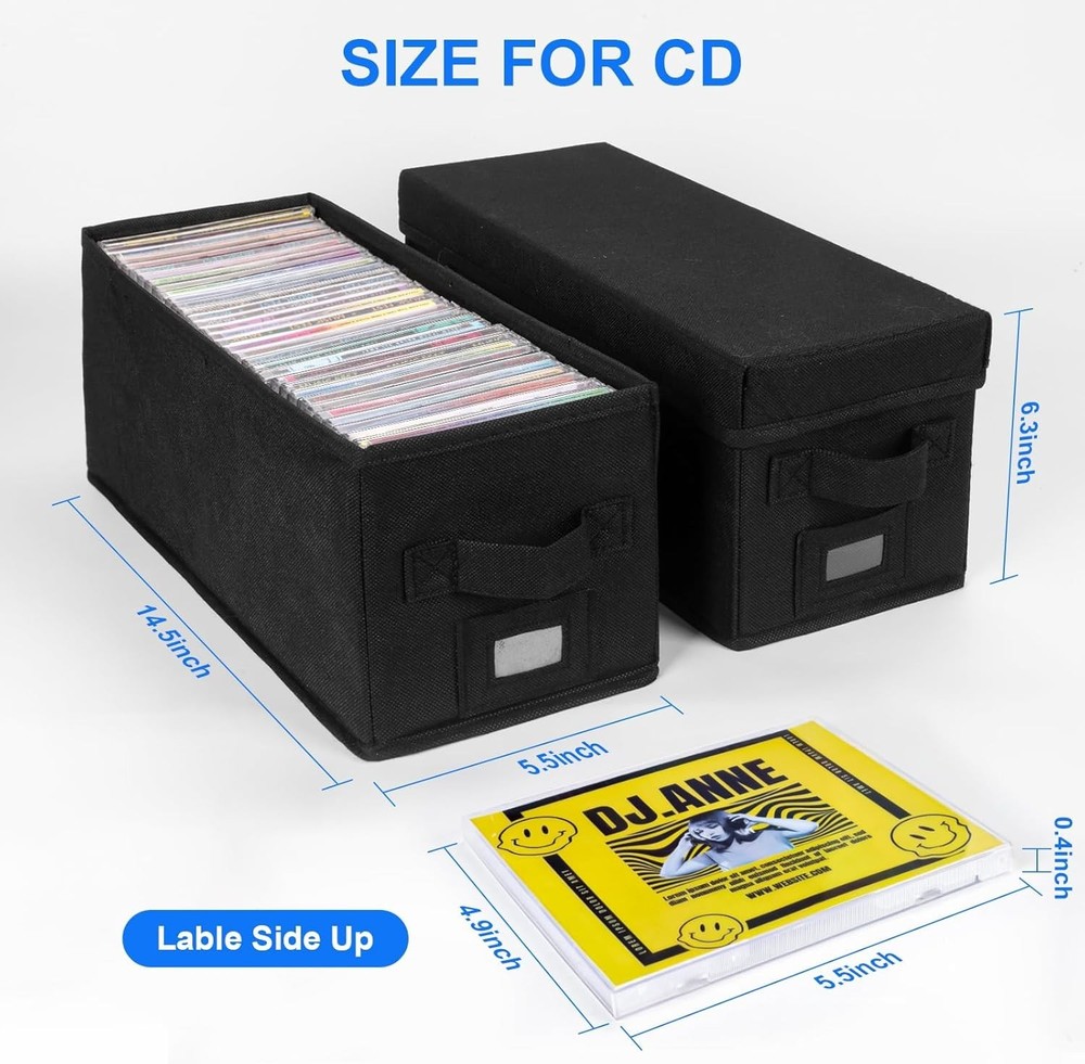 Stylish Stackable CD Organizer with Dust-Proof Lid - Efficient Media Storage